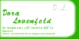 dora lovenfeld business card